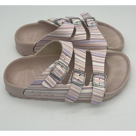 Birki's Birkenstock Sansibar 3 Strap Sandal Pastel Pink Stripe Women's 39 / 8 - Picture 2 of 7